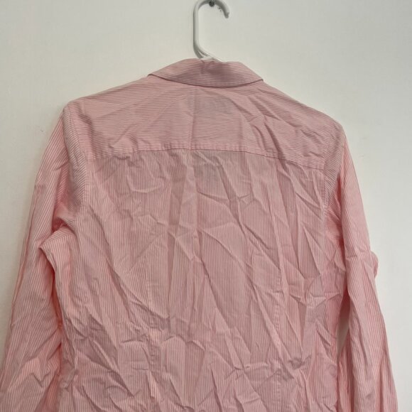 VINEYARD VINES Pink White Vertical Striped Long Sleeve Cotton Button Down Shirt - Picture 11 of 13